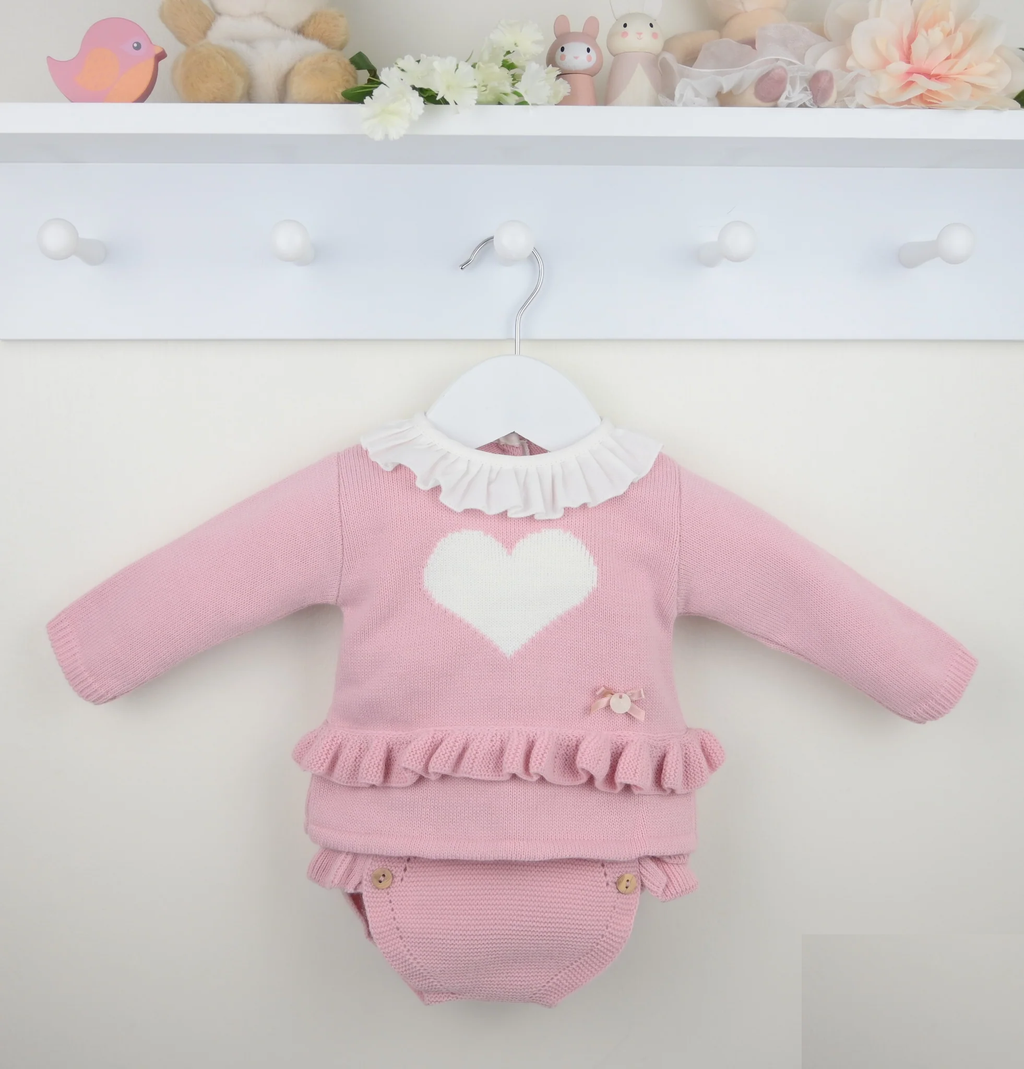 Sienna Pink Ruffle Heart Set