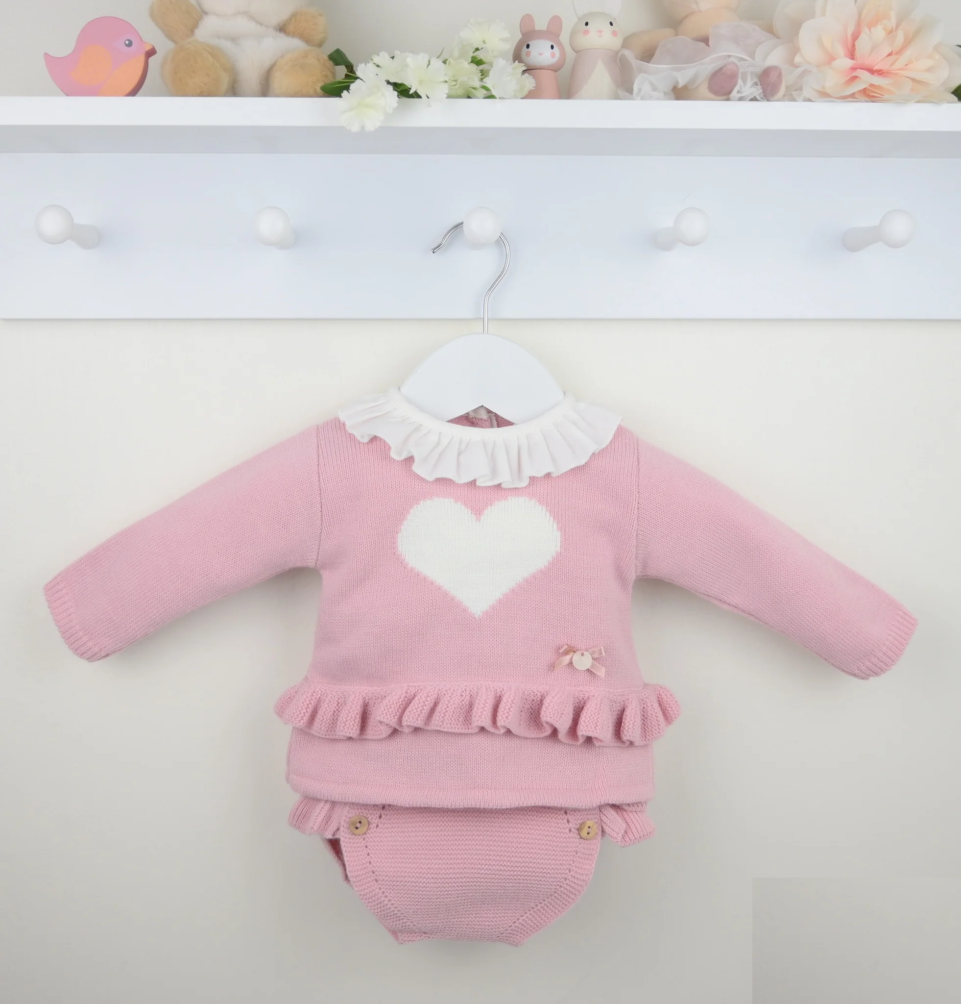 Sienna Pink Ruffle Heart Set