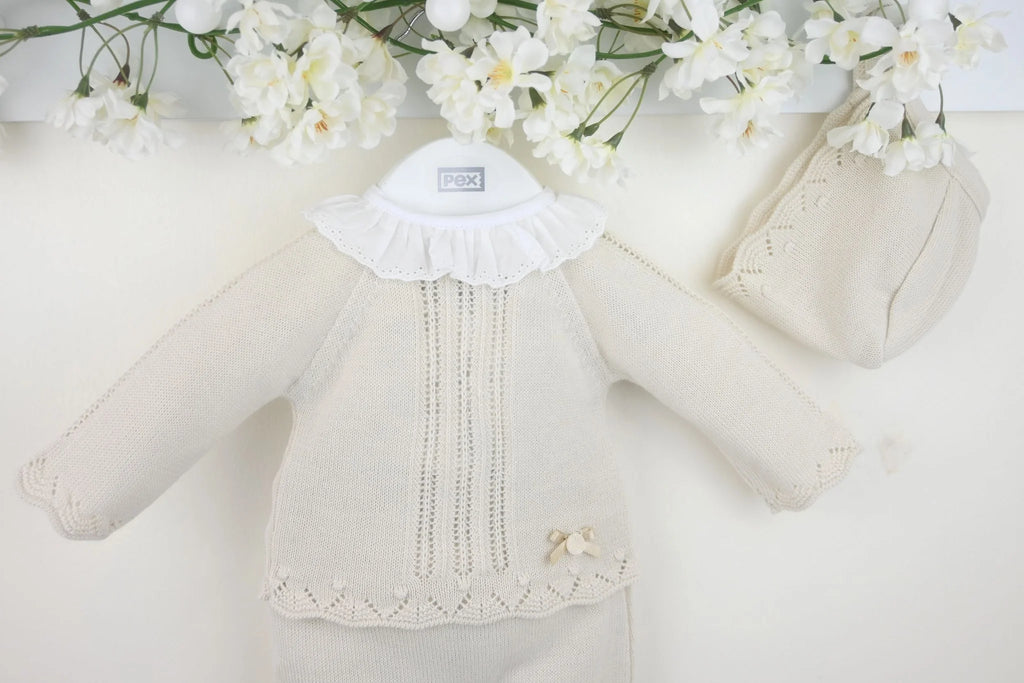 Welcome to the World Beige Frill Suit - 3 Piece