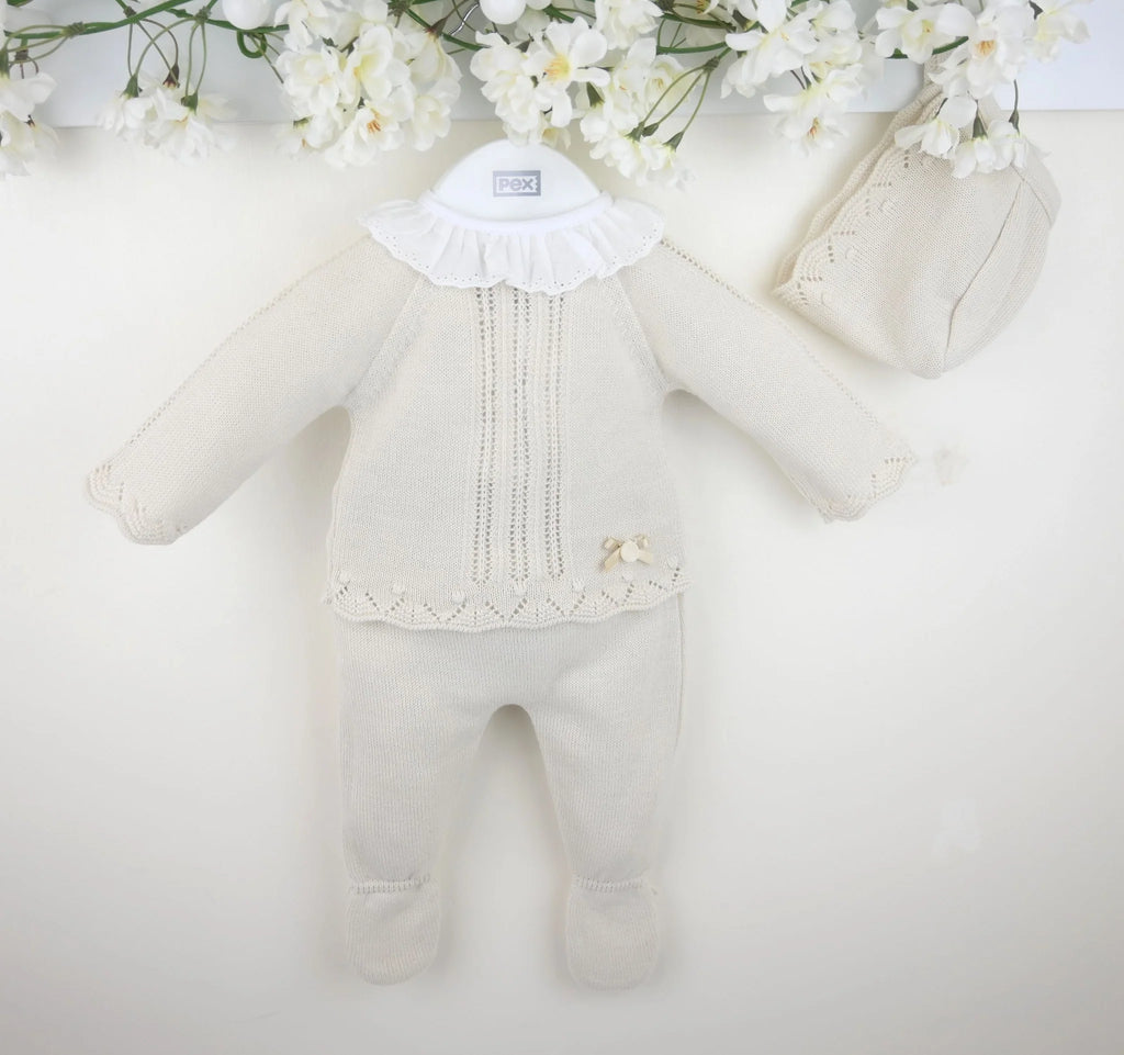Welcome to the World Beige Frill Suit - 3 Piece