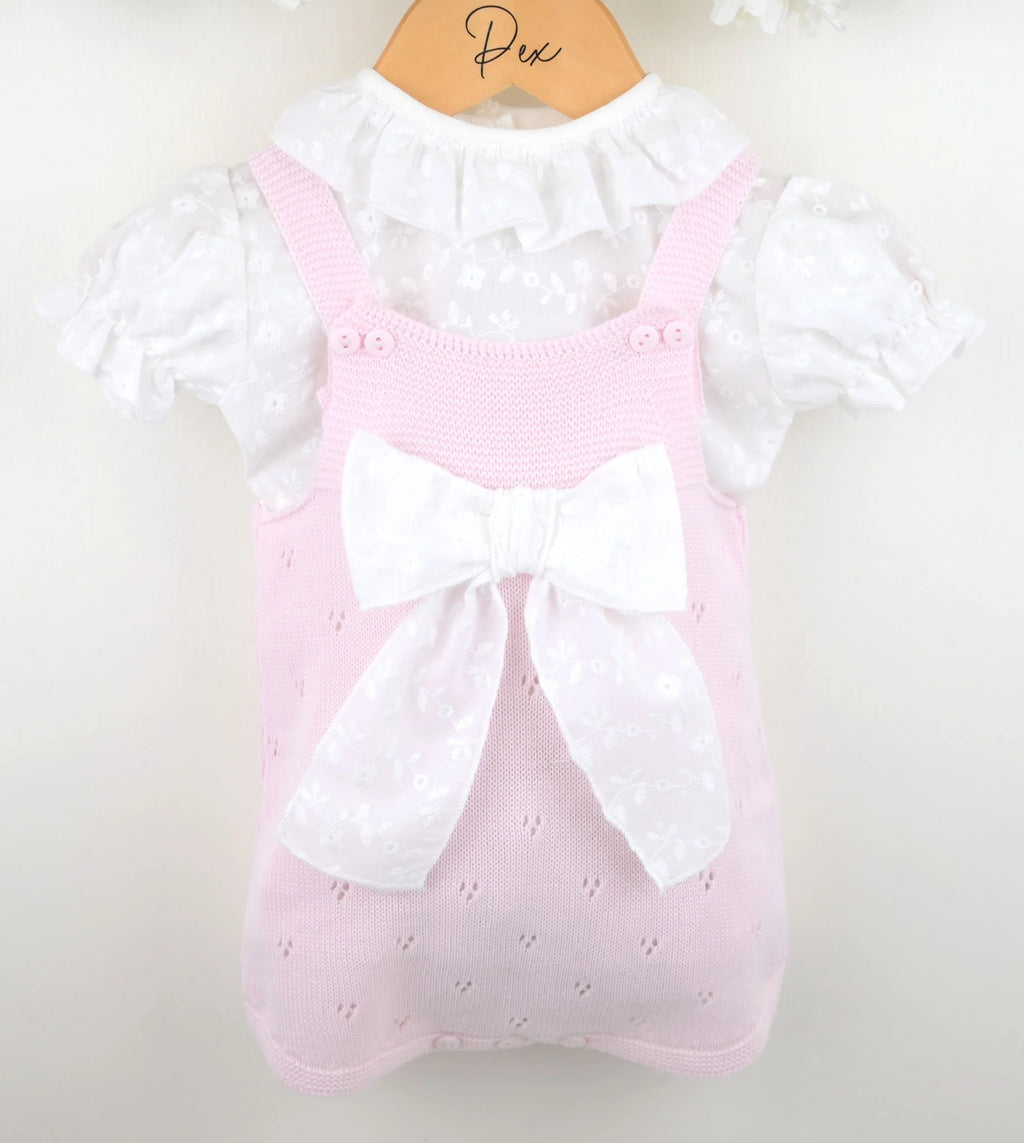 Grace Bow Romper Pink
