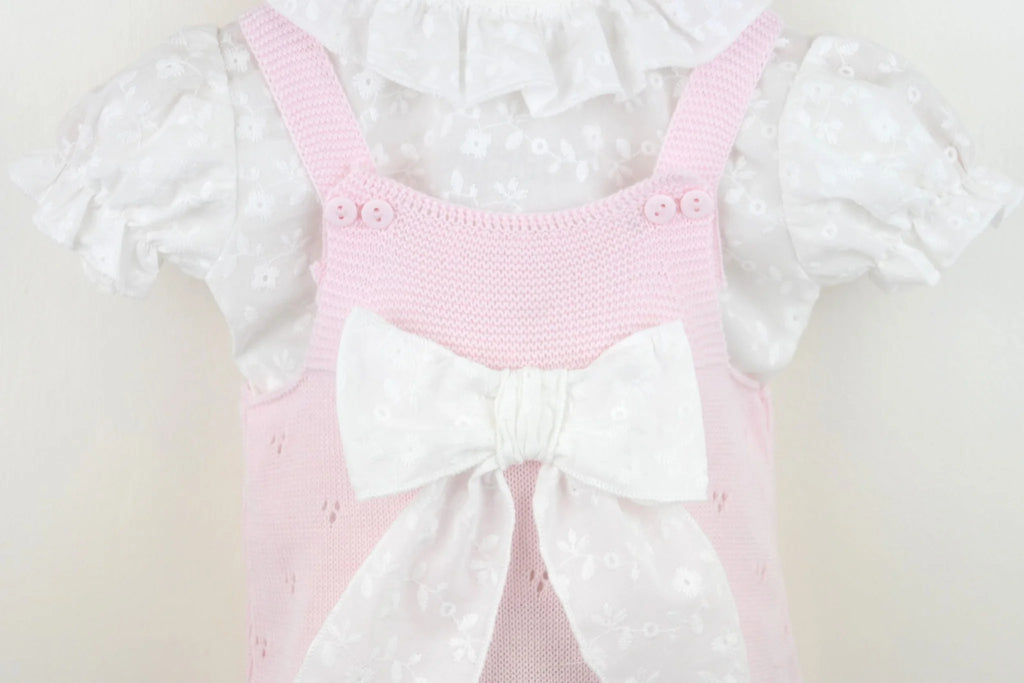 Grace Bow Romper Pink