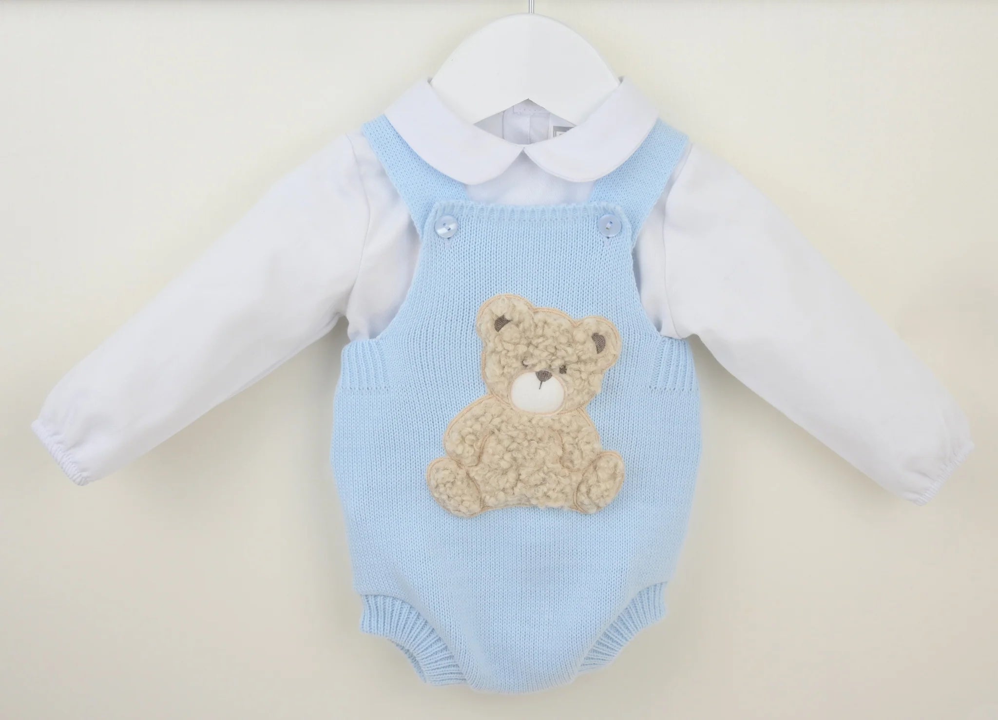 Teddy Bear Romper Set Baby Blue