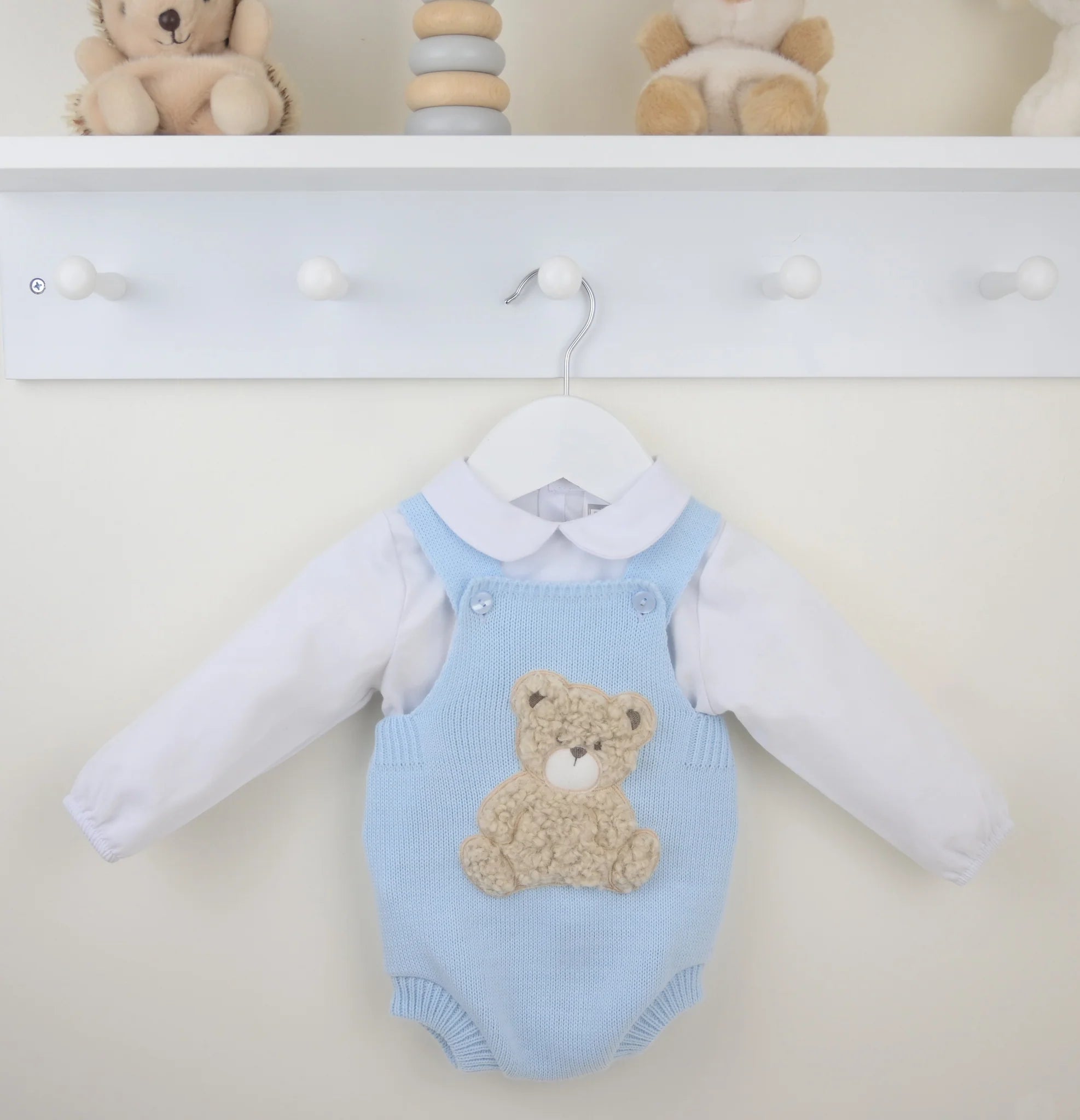 Teddy Bear Romper Set Baby Blue
