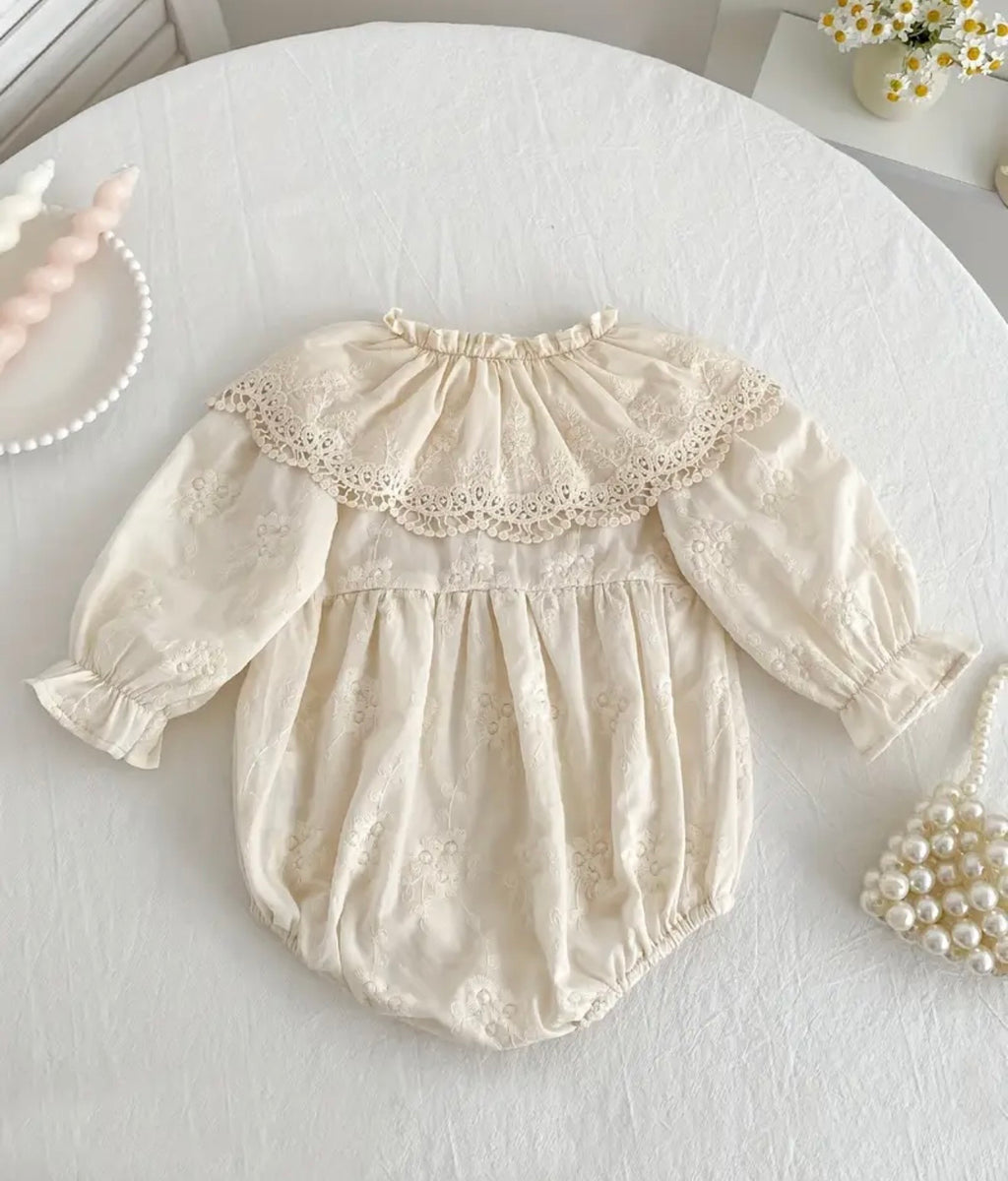 Tilly Long Sleeve Romper Beige