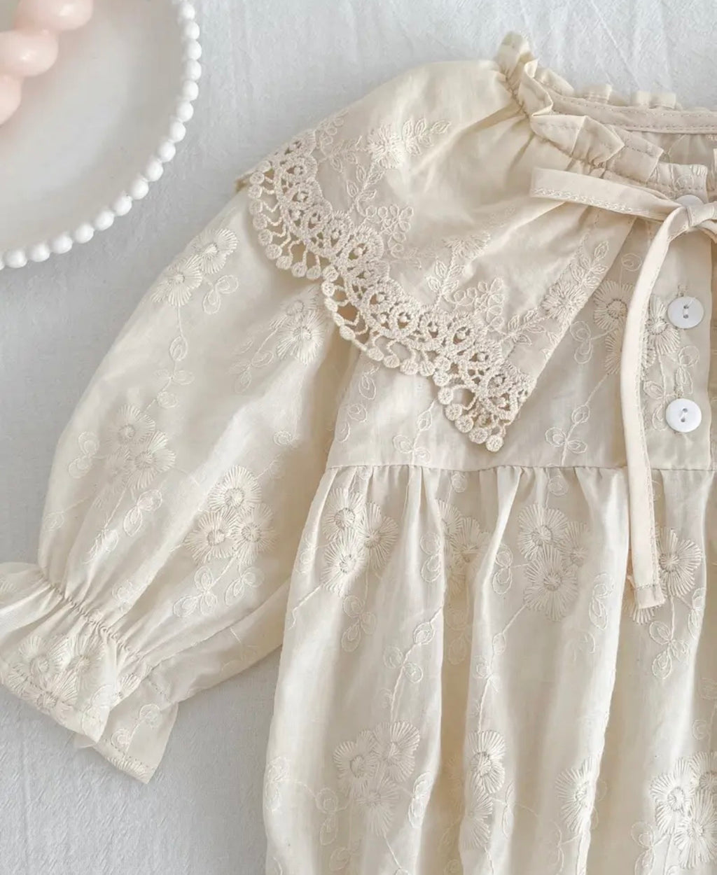 Tilly Long Sleeve Romper Beige