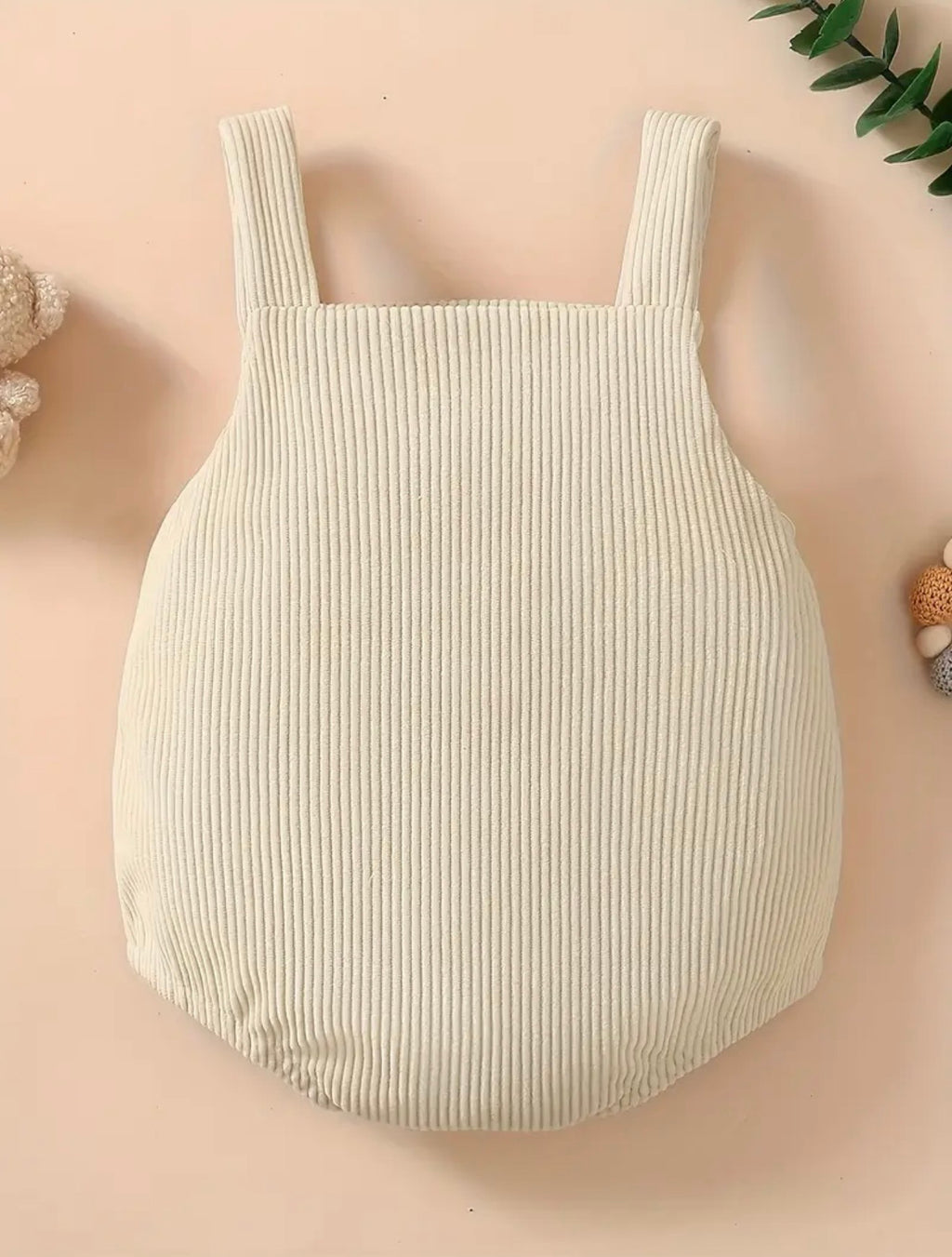 Ted Ribbed Romper Beige