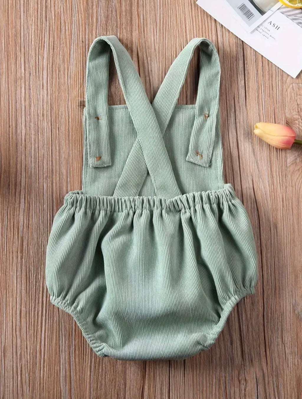 Marley Ribbed Romper Green