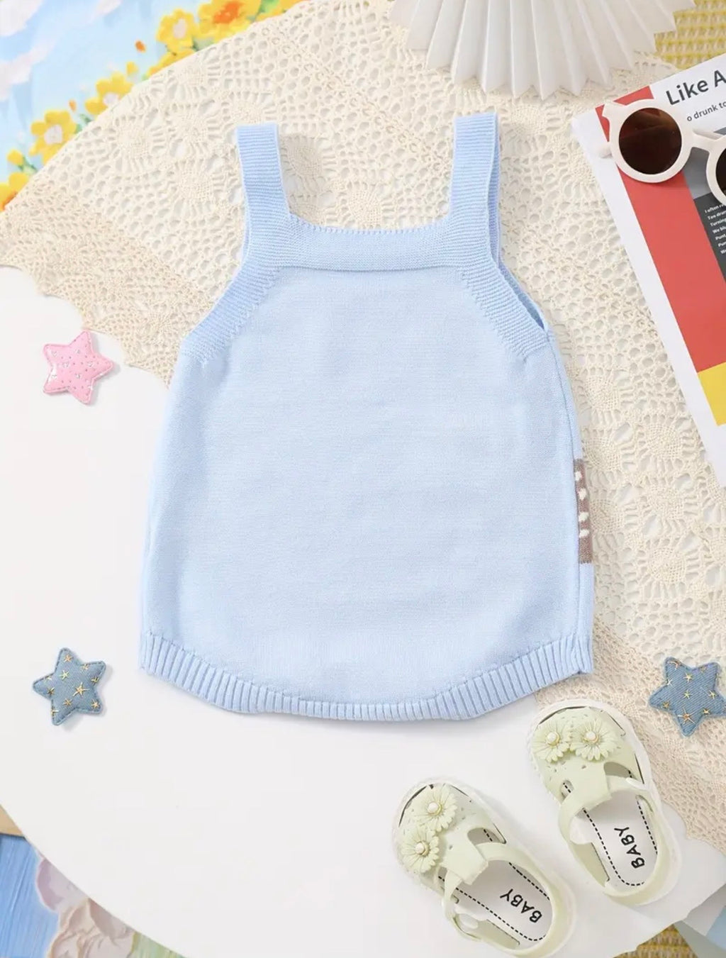 Spring Deer Romper Baby Blue