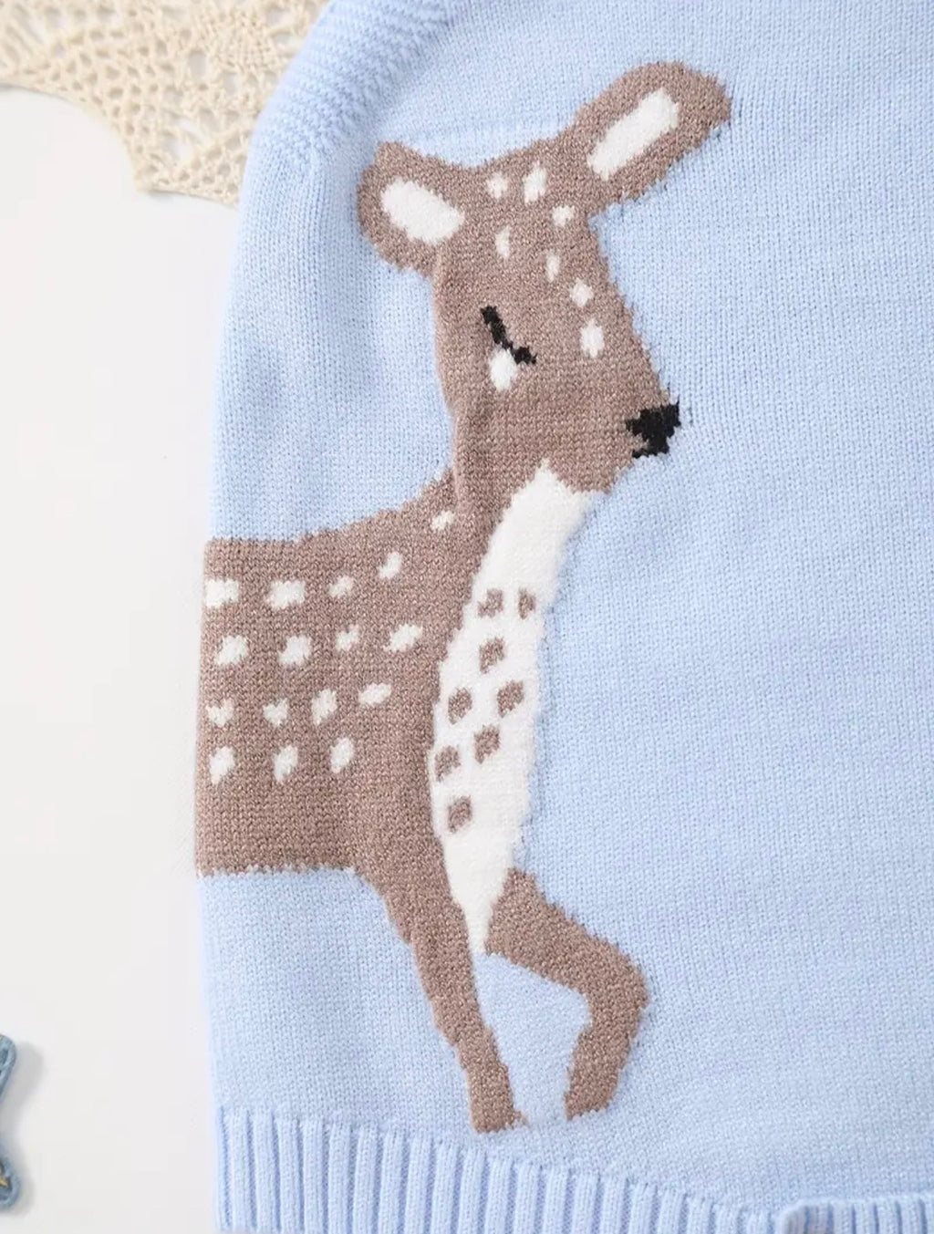 Spring Deer Romper Baby Blue