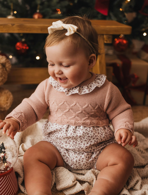 Amelia Floral Romper Pink