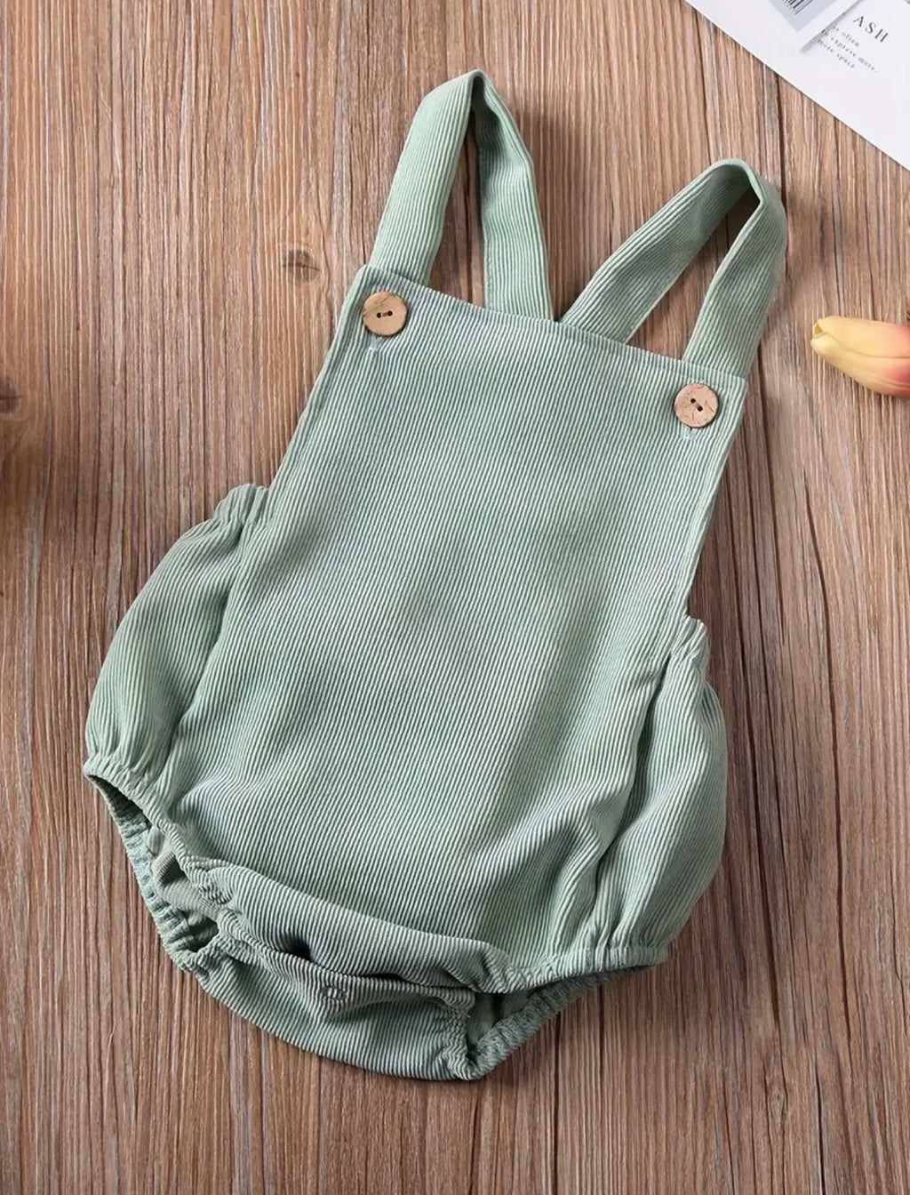 Marley Ribbed Romper Green